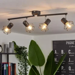 Lampes Vintages & Rétros-hofstein Plafonnier Gullspang Anthracite, 4 lumières