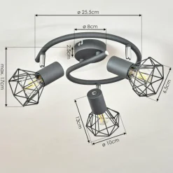 hofstein Plafonnier Gullspang Anthracite, Chrome, 3 lumières