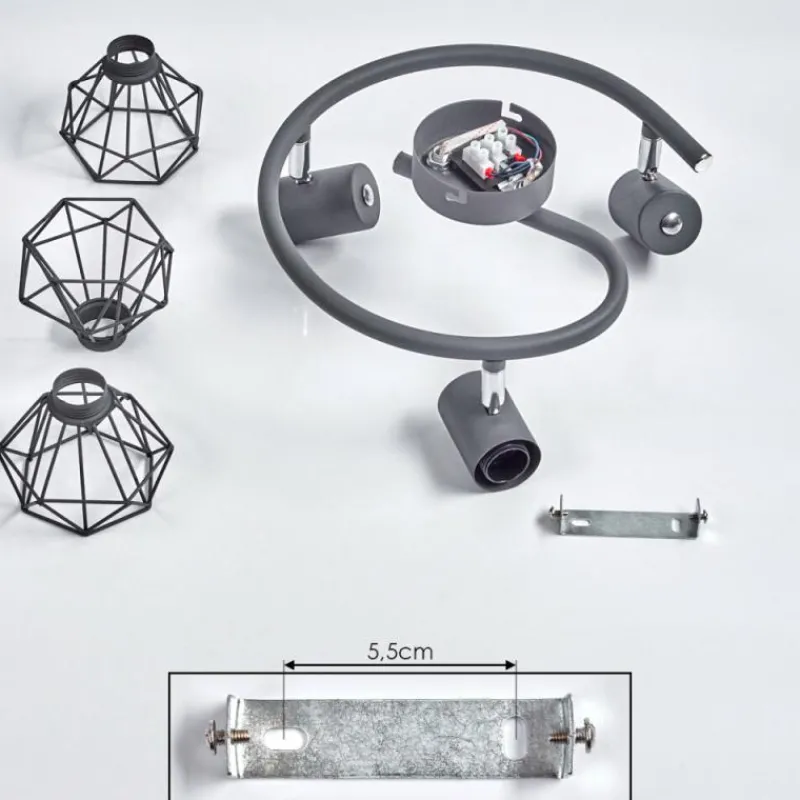 hofstein Plafonnier Gullspang Anthracite, Chrome, 3 lumières