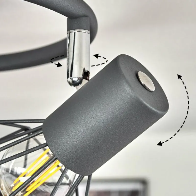 hofstein Plafonnier Gullspang Anthracite, Chrome, 3 lumières