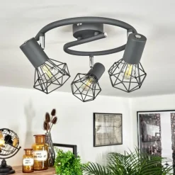 hofstein Plafonnier Gullspang Anthracite, Chrome, 3 lumières