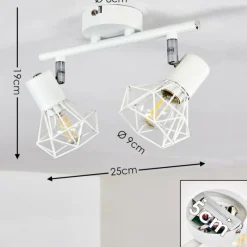 Lampes Vintages & Rétros-hofstein Plafonnier Gullspang Blanc, 2 lumières