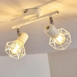 Lampes Vintages & Rétros-hofstein Plafonnier Gullspang Blanc, 2 lumières
