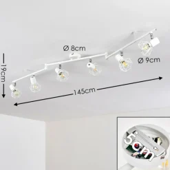 Lampes Vintages & Rétros-hofstein Plafonnier Gullspang Blanc, 6 lumières