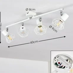 Lampes Vintages & Rétros-hofstein Plafonnier Gullspang Blanc, 4 lumières