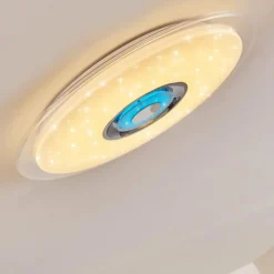 hofstein Plafonnier Haderup LED Chrome, Blanc, 1 lumière, Télécommandes, Changeur de couleurs