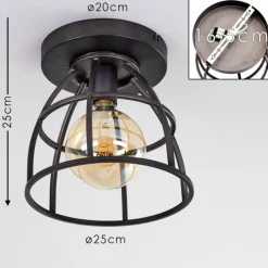 Lampes Vintages & Rétros-hofstein Plafonnier Haervej Noir, 1 lumière