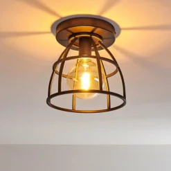 Lampes Vintages & Rétros-hofstein Plafonnier Haervej Noir, 1 lumière