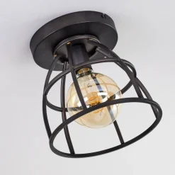 Lampes Vintages & Rétros-hofstein Plafonnier Haervej Noir, 1 lumière