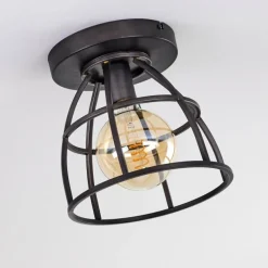 Lampes Vintages & Rétros-hofstein Plafonnier Haervej Noir, 1 lumière