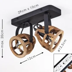 Lampes Industrielles-hofstein Plafonnier Haervej Noir, 2 lumières