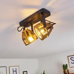 Lampes Industrielles-hofstein Plafonnier Haervej Noir, 2 lumières