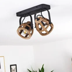 Lampes Industrielles-hofstein Plafonnier Haervej Noir, 2 lumières