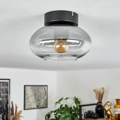 hofstein Plafonnier Haikala Clair, Fumé, 1 lumière