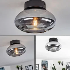 Suspension Verre Fumé-hofstein Plafonnier Haikala Fumé, 1 lumière