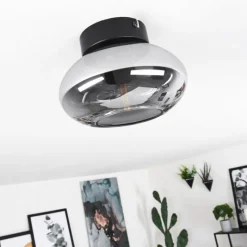 Suspension Verre Fumé-hofstein Plafonnier Haikala Fumé, 1 lumière