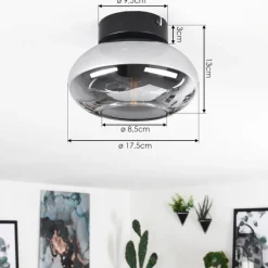 Suspension Verre Fumé-hofstein Plafonnier Haikala Fumé, 1 lumière