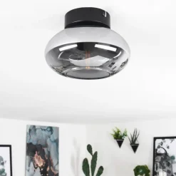 Suspension Verre Fumé-hofstein Plafonnier Haikala Fumé, 1 lumière