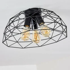 Lampes Vintages & Rétros-hofstein Plafonnier Hajom Noir, 3 lumières