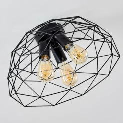 Lampes Vintages & Rétros-hofstein Plafonnier Hajom Noir, 3 lumières