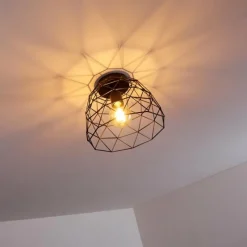 Lampes Vintages & Rétros-hofstein Plafonnier Hajom Noir, 1 lumière