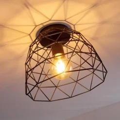 Lampes Vintages & Rétros-hofstein Plafonnier Hajom Noir, 1 lumière