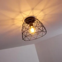 Lampes Vintages & Rétros-hofstein Plafonnier Hajom Noir, 1 lumière