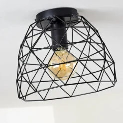 Lampes Vintages & Rétros-hofstein Plafonnier Hajom Noir, 1 lumière