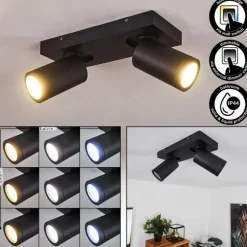 hofstein Plafonnier Hakamken LED Noir, 2 lumières