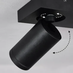 hofstein Plafonnier Hakamken LED Noir, 2 lumières