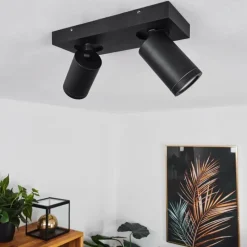 hofstein Plafonnier Hakamken LED Noir, 2 lumières