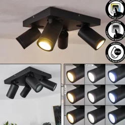 hofstein Plafonnier Hakamken LED Noir, 4 lumières