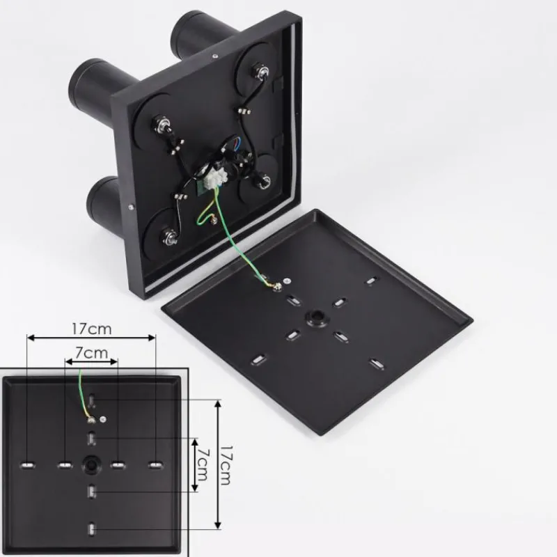 hofstein Plafonnier Hakamken LED Noir, 4 lumières