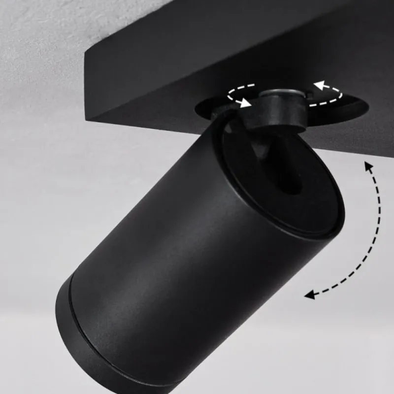 hofstein Plafonnier Hakamken LED Noir, 4 lumières