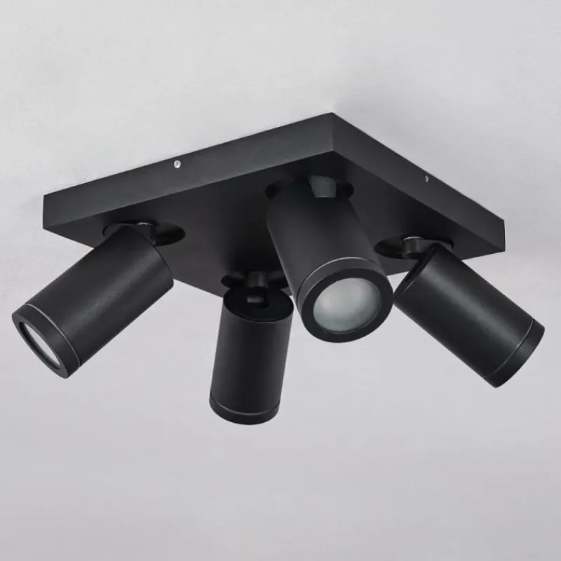 hofstein Plafonnier Hakamken LED Noir, 4 lumières