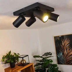 hofstein Plafonnier Hakamken LED Noir, 4 lumières