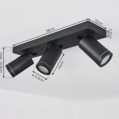 hofstein Plafonnier Hakamken Noir, 3 lumières