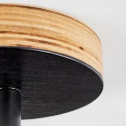 Lampes Vintages & Rétros-hofstein Plafonnier Hakvaag Bois foncé, Noir, 1 lumière