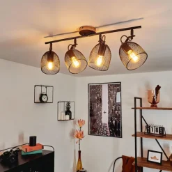 Lampes Vintages & Rétros-hofstein Plafonnier Hakvaag Brun, Noir, 4 lumières