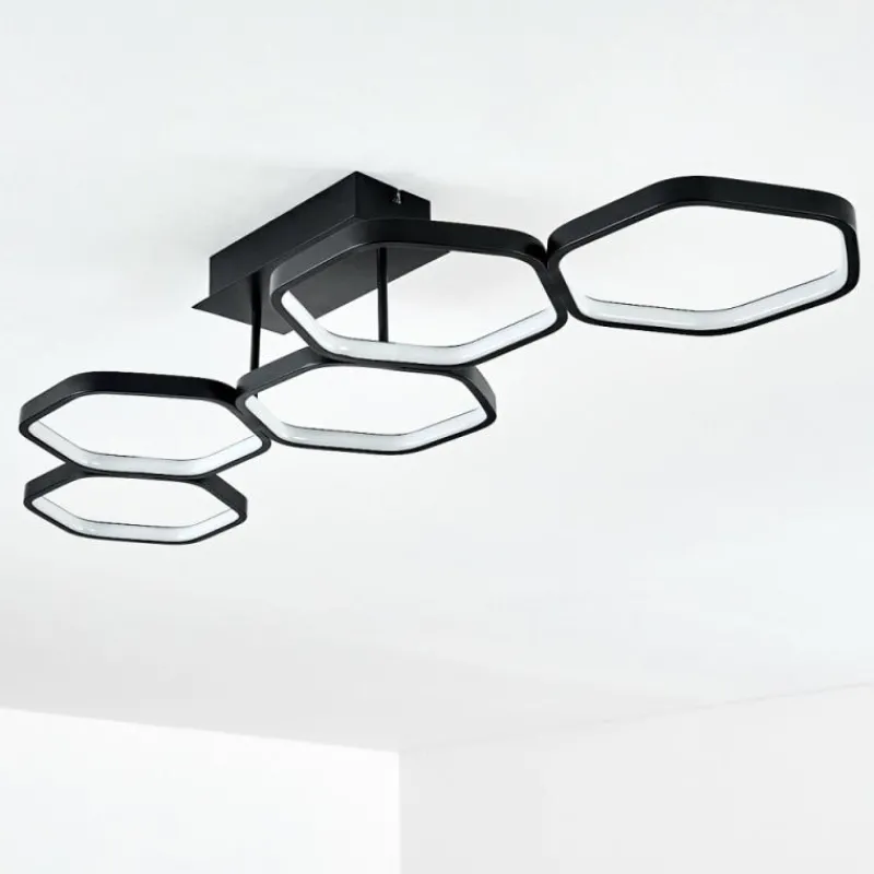 hofstein Plafonnier Halmstad LED Noir, 1 lumière