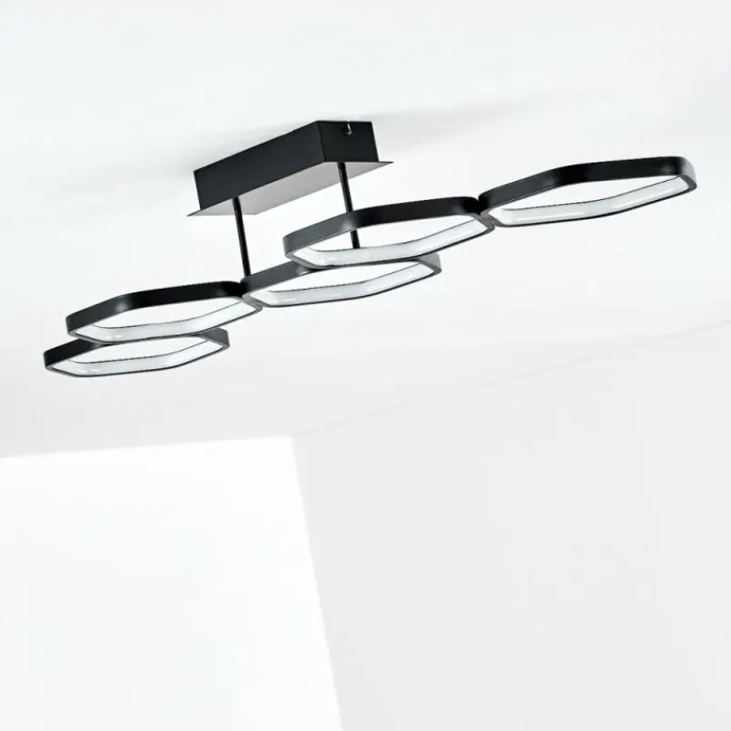 hofstein Plafonnier Halmstad LED Noir, 1 lumière