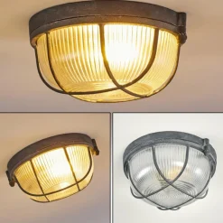 hofstein Plafonnier Hanalei Gris, 1 lumière