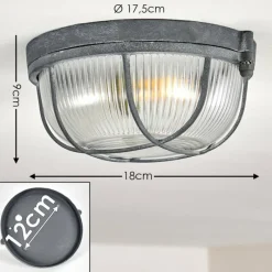 hofstein Plafonnier Hanalei Gris, 1 lumière