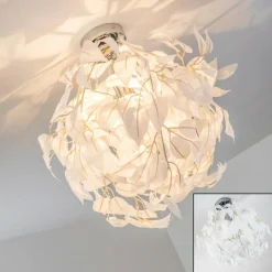 Lampes En Tissu-hofstein Plafonnier Harads Chrome, 1 lumière