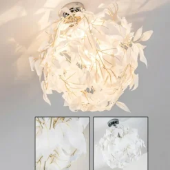 Lampes En Tissu-hofstein Plafonnier Harads Chrome, 1 lumière