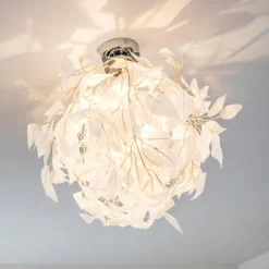 Lampes En Tissu-hofstein Plafonnier Harads Chrome, 1 lumière