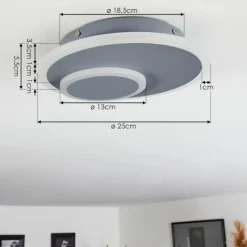 hofstein Plafonnier Harea LED Gris, 1 lumière