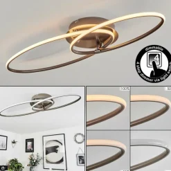 hofstein Plafonnier Harpeth LED Nickel mat, 1 lumière