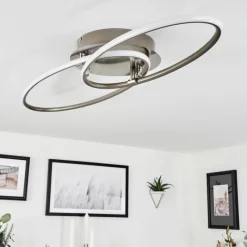 hofstein Plafonnier Harpeth LED Nickel mat, 1 lumière