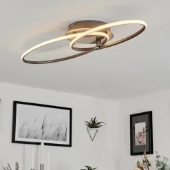 hofstein Plafonnier Harpeth LED Nickel mat, 1 lumière